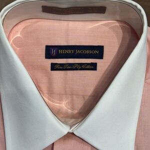 New Henry Jacobson dress shirt, 15 1/2” neck, 34/35" sleeve, barrel cuffs